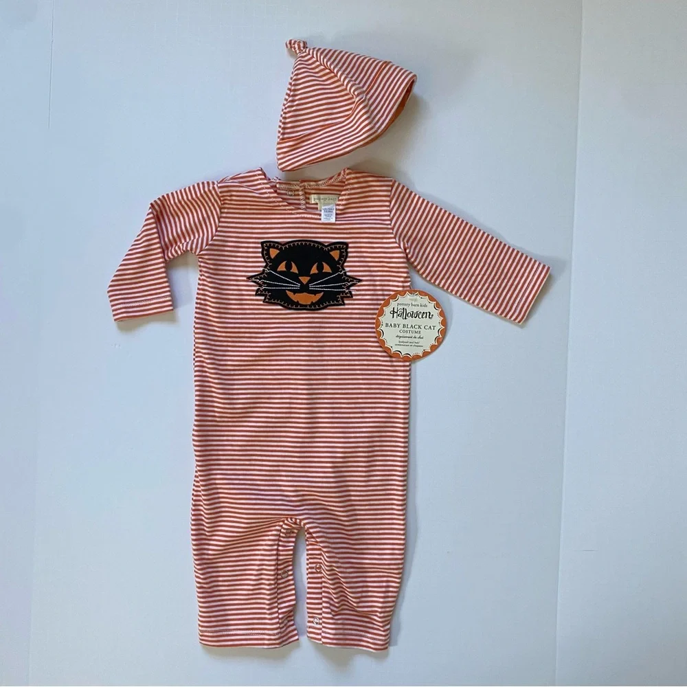 Pottery Barn Kids Halloween Outfit Size 3 6 Months NWT 2 Piece Matching Hat NEW